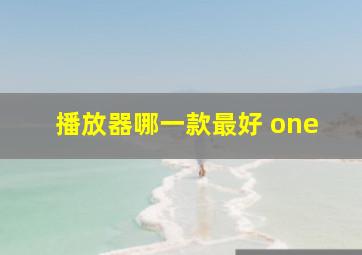 播放器哪一款最好 one